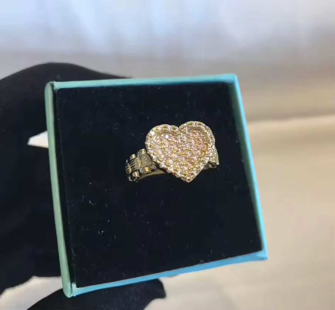 Custom Heart Rolex Ring