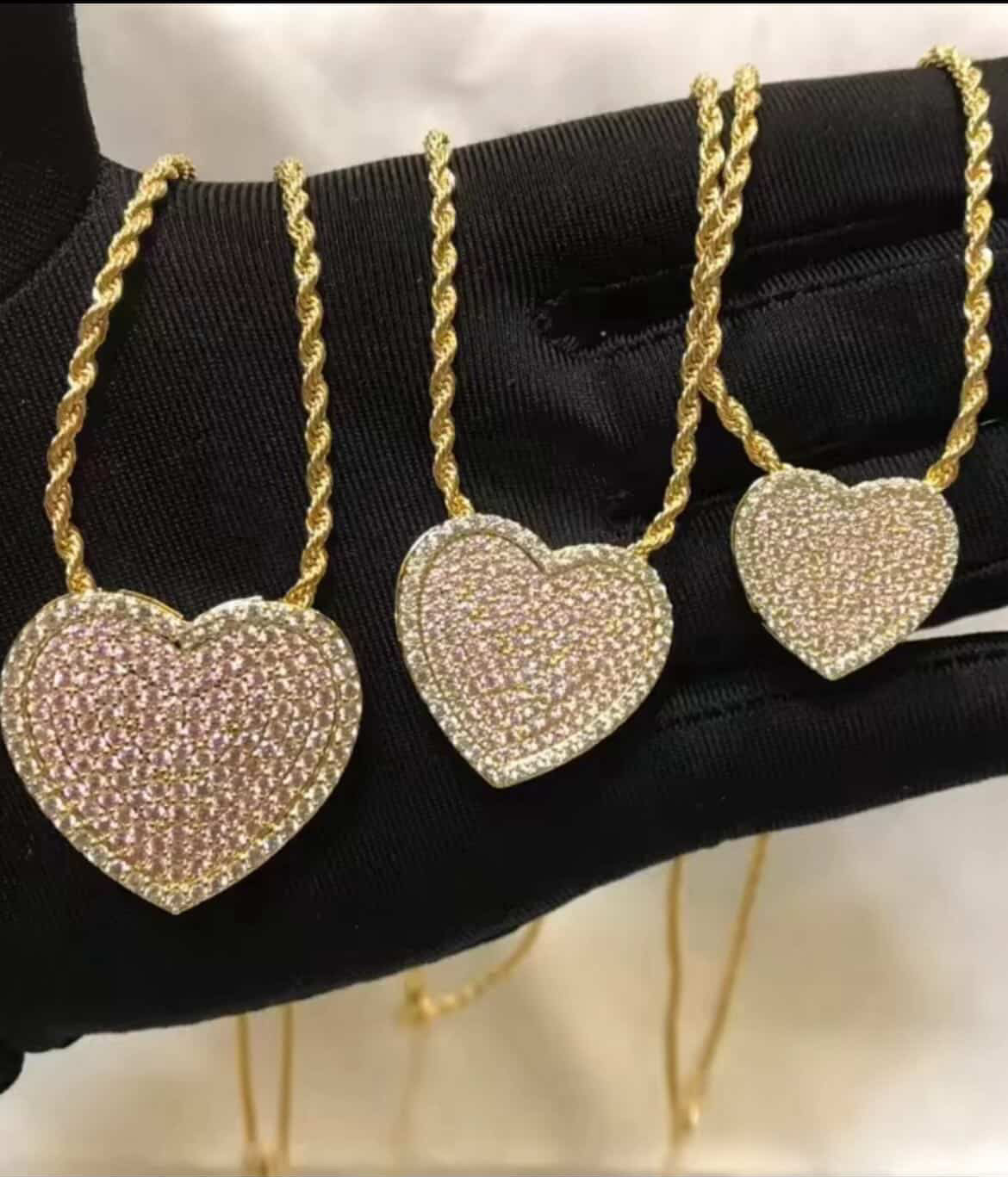 Custom Pink Heart Dazzle Necklace