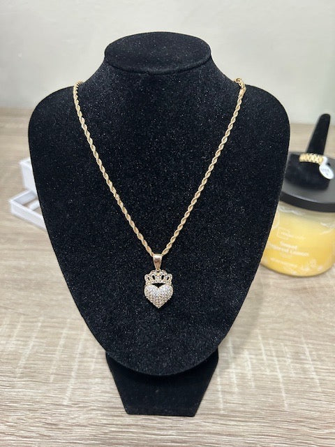 Crown Heart Necklace