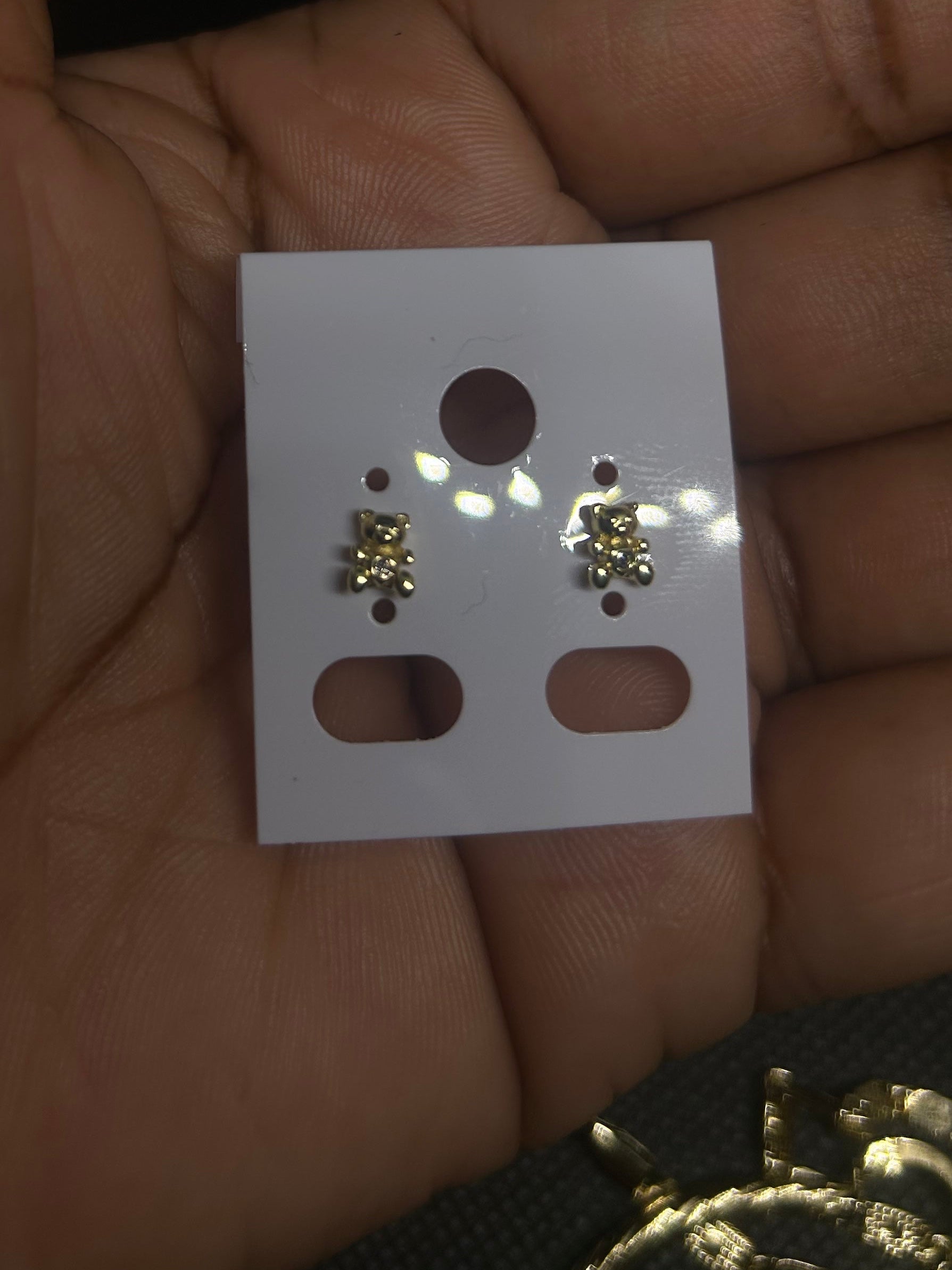 Golden Teddy Studs 🧸
