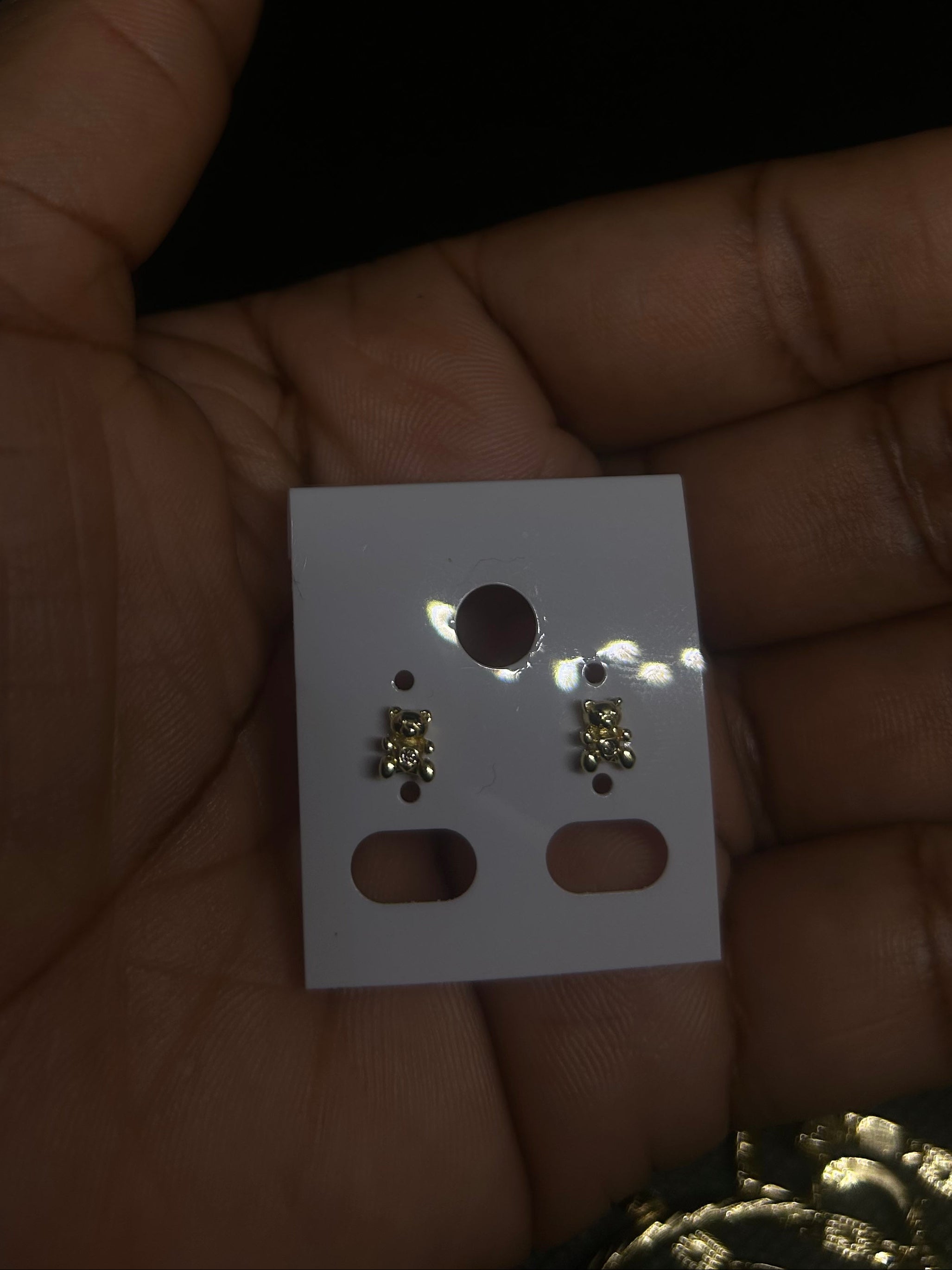 Golden Teddy Studs 🧸