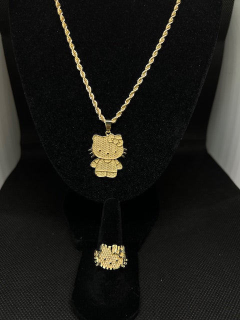 Hello Kitty Rolex Ring/ Necklace Set